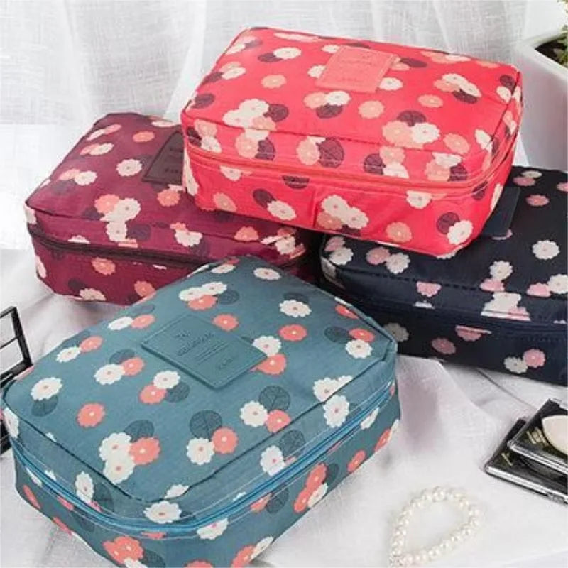 Travel Makeup Pouch – Waterproof Cosmetic Organizer Bag with Compartments