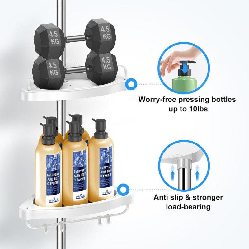 Bathroom Corner Shelf 2 Tier – Shower Rack Organizer