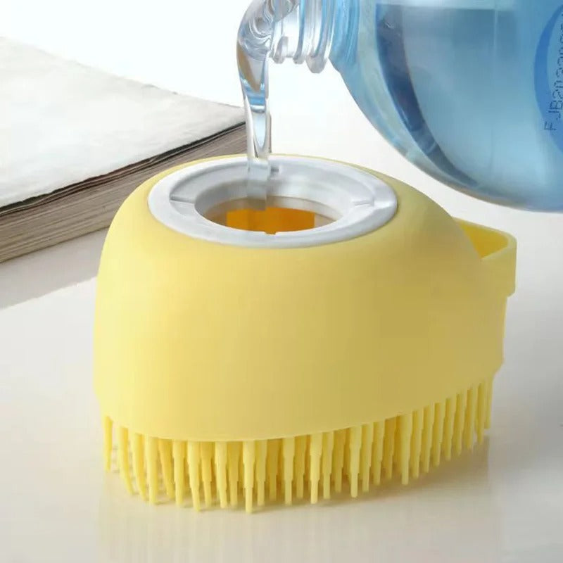 Silicone Bath Brush with Soap Dispenser – 2 in 1 Body Scrubber & Skin Massager