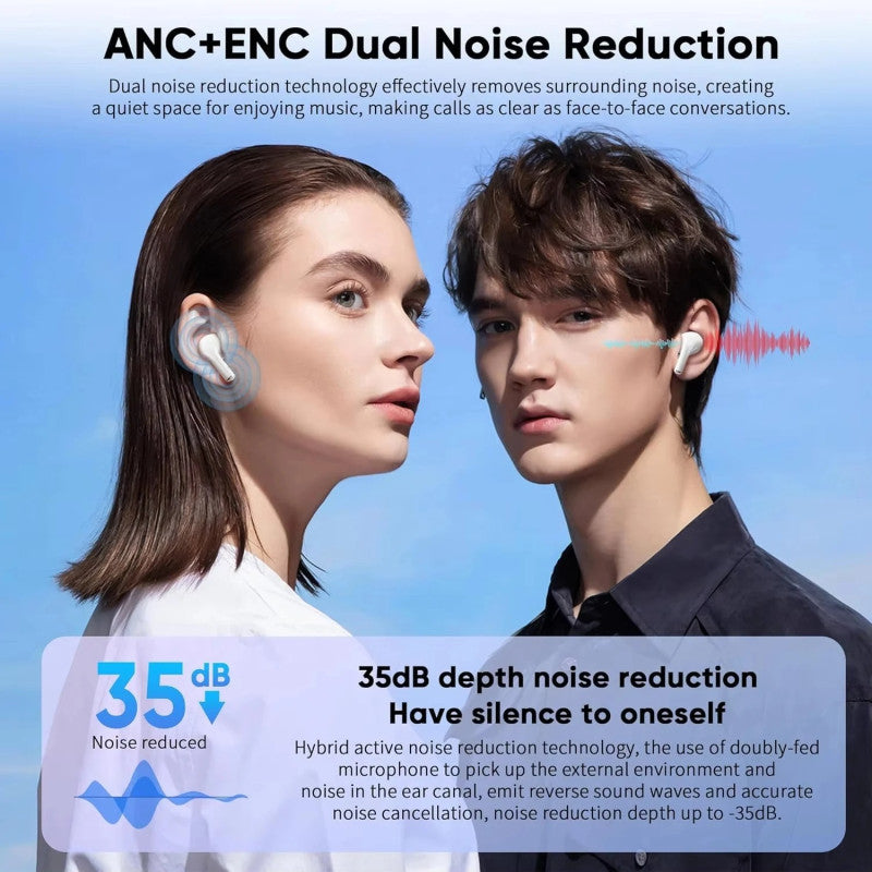 A9 Smart Tactile Wireless Earbuds – Touch Screen Case, Noise Reduction & Bluetooth 5.3