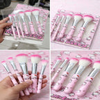 Hello Kitty 7pcs Makeup Brush Set – Soft Cosmetic Brushes Kit for Face & Eyes