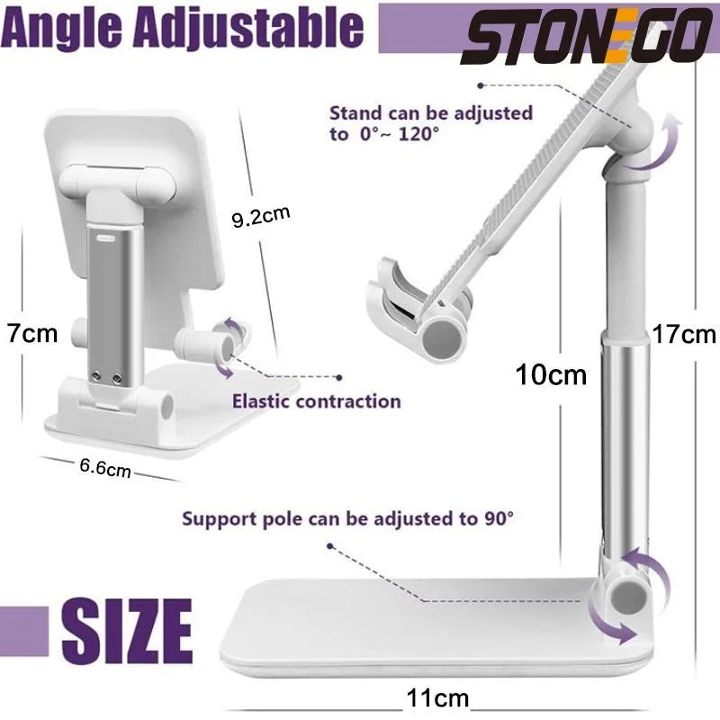 Adjustable Mobile Stand – Foldable Desk Phone Holder with Anti-Slip Base