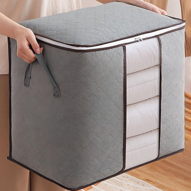 Premium Grey Storage Bag – Large Capacity Clothes & Blanket Organizer