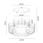 Umbrella Makeup Organizer 360° Rotating – Transparent Cosmetic Storage Stand