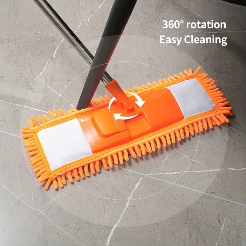 Chenille Flat Mop – 360° Floor Cleaning Mop with Microfiber Head & Adjustable Handle