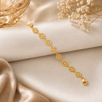 Gold Plated Clover Design Bracelet – Elegant Adjustable Fashion Jewelry for Women