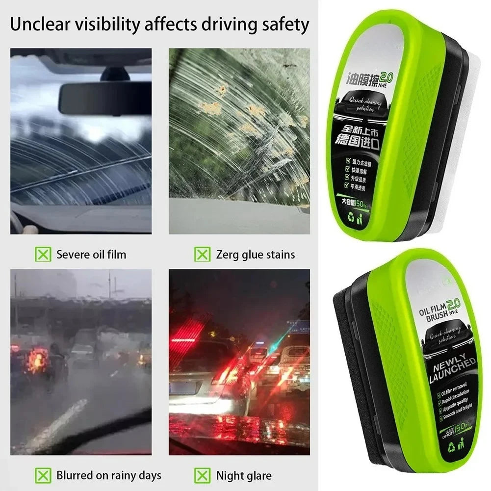Oil Film Cleaning Brush – Car Glass Degreasing Wipe | Windshield Oil Film Remover Tool