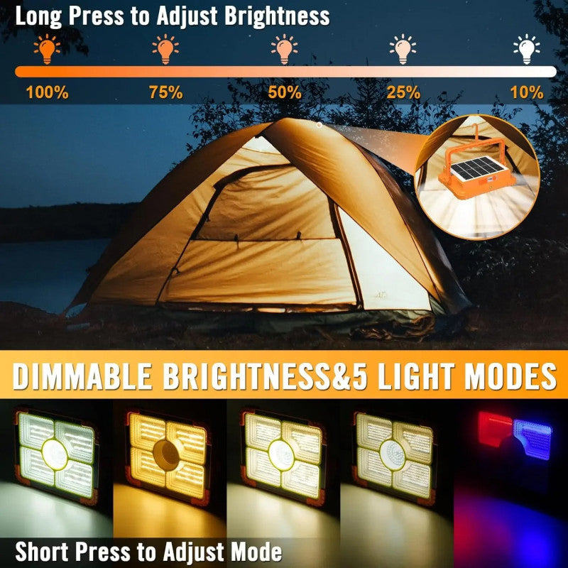 Murcy Portable Solar LED Light – Rechargeable Outdoor Flood Light | Waterproof Emergency Lamp