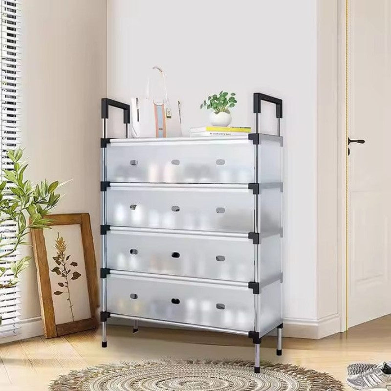 5 Layer Shoe Storage Rack with Dustproof Cover & Handles