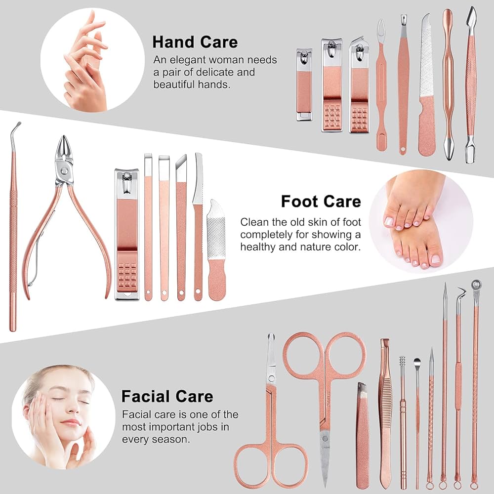 16 in 1 Manicure Pedicure Grooming Kit Stainless Steel Set