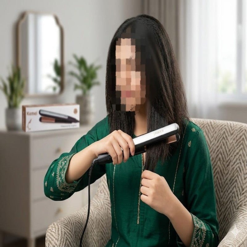 Kemei KM-S3301 Professional Hair Straightener – Ceramic Hair Straightening Iron