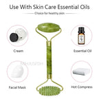 Jade Roller 2 in 1 Set – Face Massager & Gua Sha Tool for Skin Lifting & Glow