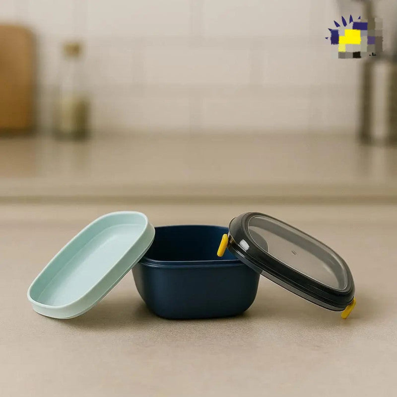 Square Airtight Lunch Box with Spoon – 700ml Leak-Proof Food Storage Container