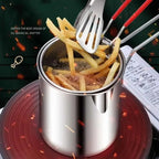 Stainless Steel Deep Fryer Pot 1200ml – Oil Frying Pot with Strainer Basket