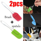 Silicone Brush and Spatula Pair Pack of 2 Pcs