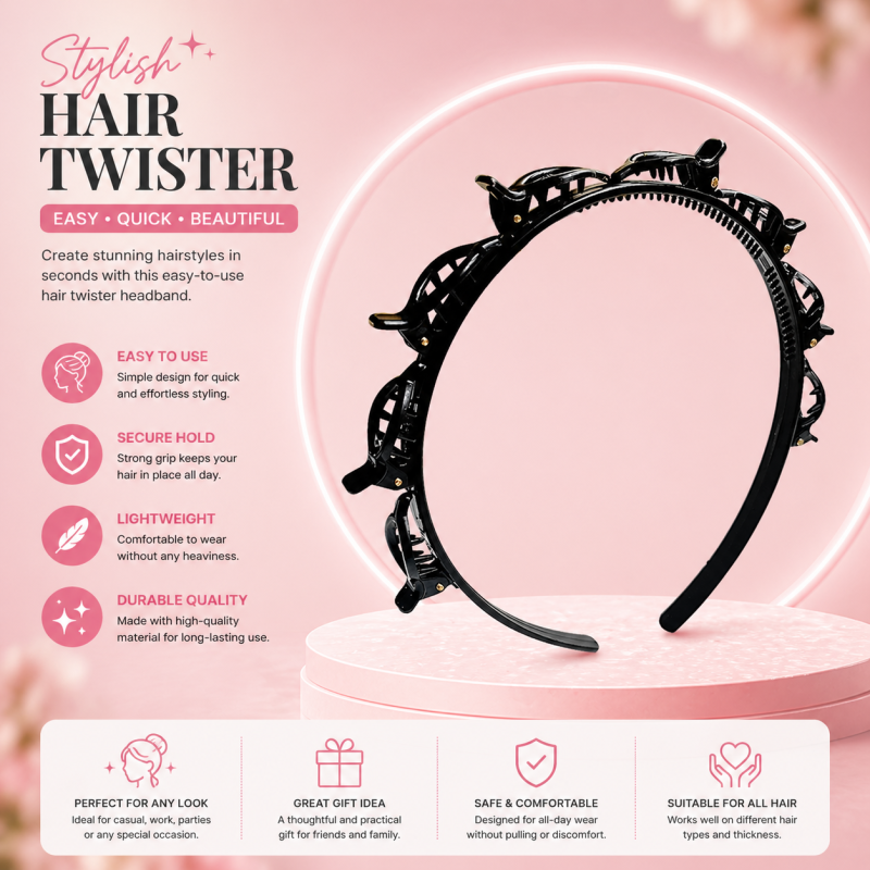 Double Layer Twist Plait Fashion Hair Hoop Headband