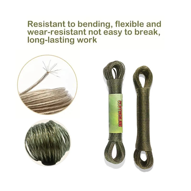 Heavy Duty 20 Meter PVC Metal Inner Rope for Laundry Wet Clothes