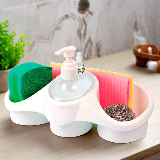 Imperial Soap Pump with Sponge Holder – 3-in-1 Kitchen Sink Organizer | Durable & Mess-Free Cleaning Solution