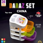 3 Pcs Rainbow Jewellery Organizer Box – Multi-Layer Storage Case