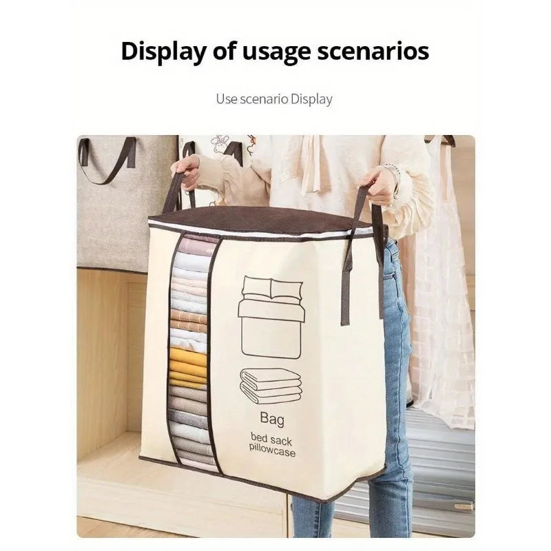 Pack of 2 Peach Storage Bag – Large Clothes & Bedding Organizer with Handles