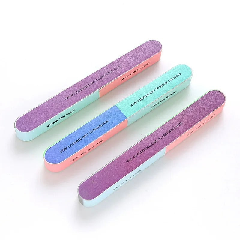 Nail Filer Set – Professional 3 Step Nail Buffer & File | Smooth, Shape & Shine Nails