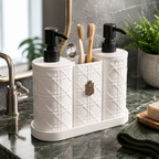 Luxury Bathroom Toilet Set Pack of 3 – Soap Dispenser & Toothbrush Holder Organizer Set