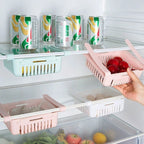 Pack of 2 Fridge Storage Basket – Adjustable Fridge Drawer Organizer | Sliding Storage Box for Fruits & Vegetables