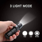 3 Mode Mini LED Flashlight – Portable Torch Light | High Bright Rechargeable Pocket Light