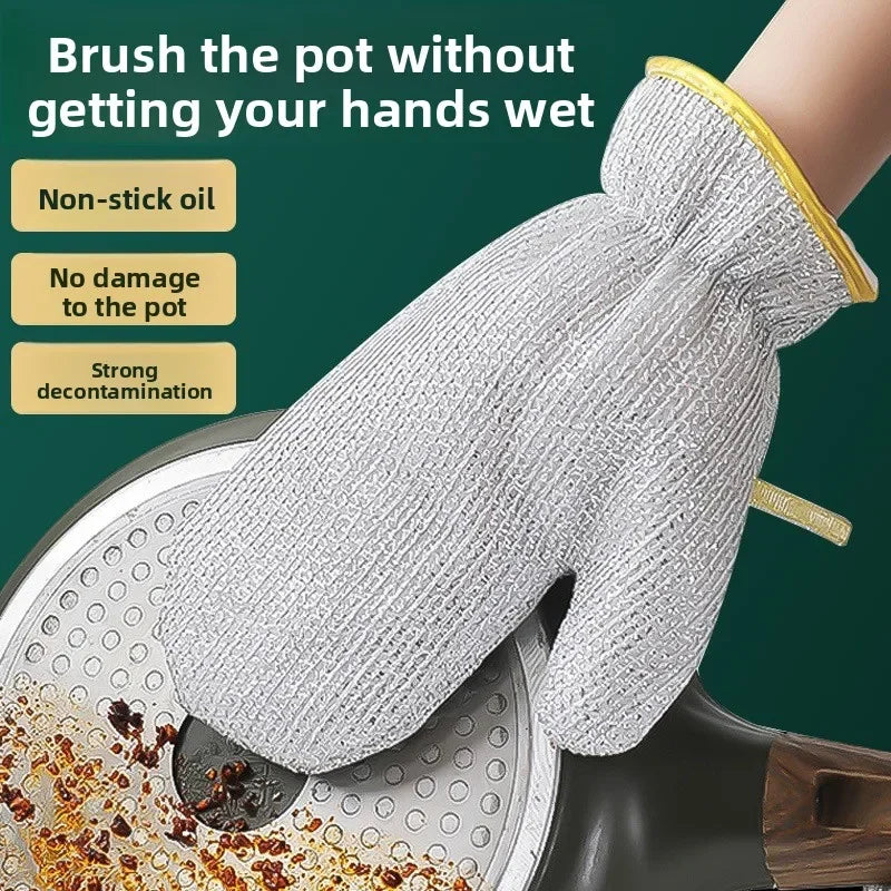 Steel Wire Cleaning Gloves – Heavy Duty Kitchen Scrubber Gloves | Cut Resistant Dishwashing & Cleaning Gloves