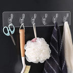 Pack of 2 Crystal Hook Patti – Transparent Wall Hook Strip | Strong Adhesive Multi Hook Hanger