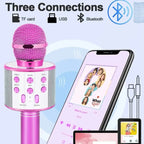 858 Wireless Karaoke Microphone – Bluetooth Singing Mic with Speaker & Voice Effects