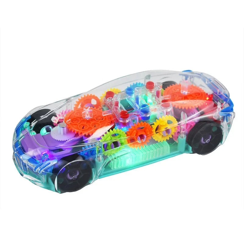 Transparent Police Concept Car Toy for Kids – Light & Gear Motion Puzzle Car
