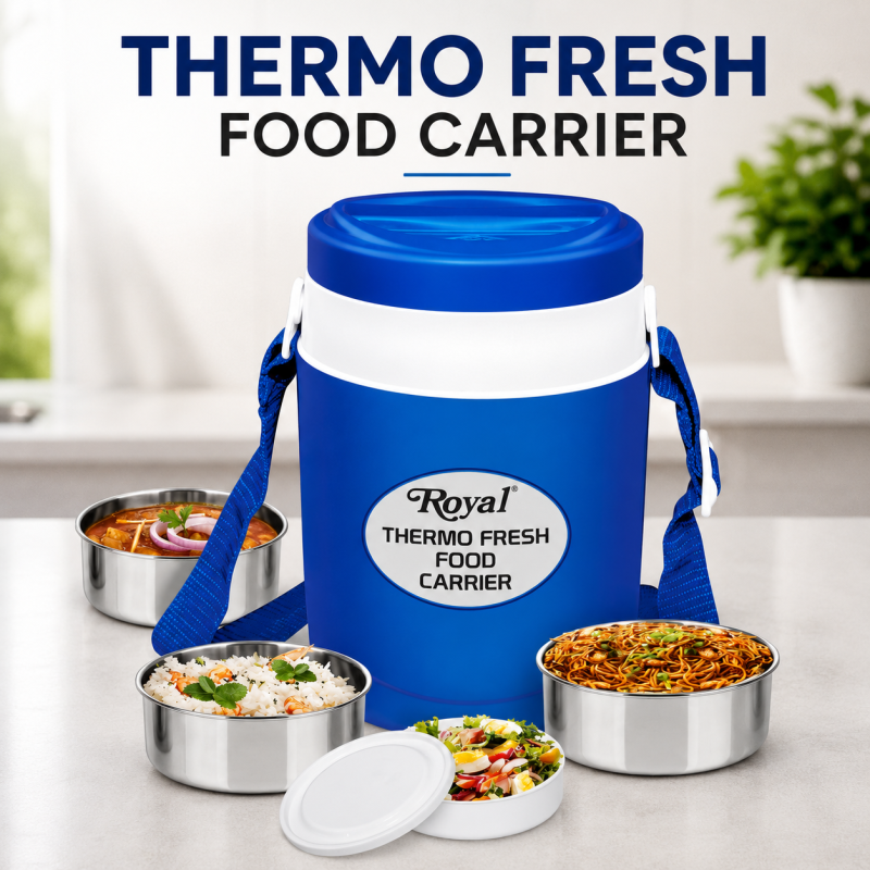 Royal Thermo Fresh Food Carrier Ultra 4 – Insulated Stainless Steel Hot & Cold Lunch Box
