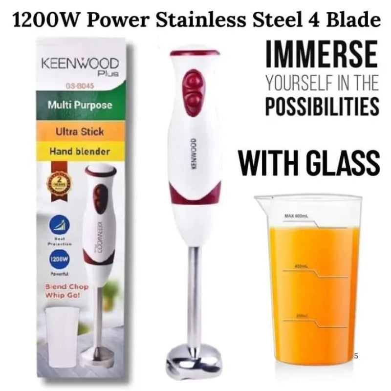 Kenwood Hand Blender Ultra Stick 1200W – Powerful Immersion Mixer with Stainless Steel Blade