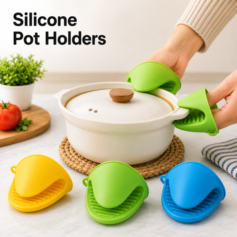Heat Resistant Silicone Hot Pot Holder Pair