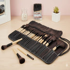 24 PCS Professional Makeup Brush Set with Pouch – Face, Eye & Eyebrow Beauty Kit