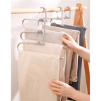 Foldable Metal Pant Hanger (Pack of 2) – Multi Layer Space Saving Closet Organizer