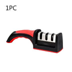 Stainless Steel Knife Sharpener – 3 Stage Professional Sharpener | Kitchen Knife Sharpening Tool with Anti Slip Base