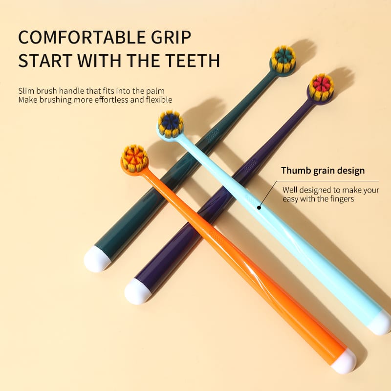 Pack of 2 Round Head Soft Toothbrush – Precision Clean Bristles | Comfortable Grip  Brush