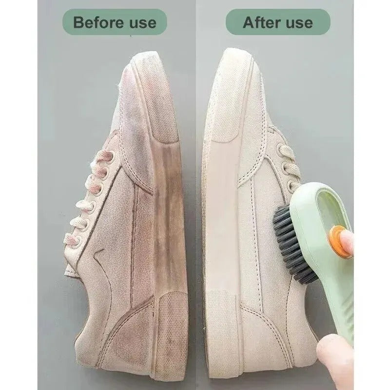Pack of 2 Liquid Dispensing Cleaning Brush – Multi-Purpose Shoe & Dish Scrubber