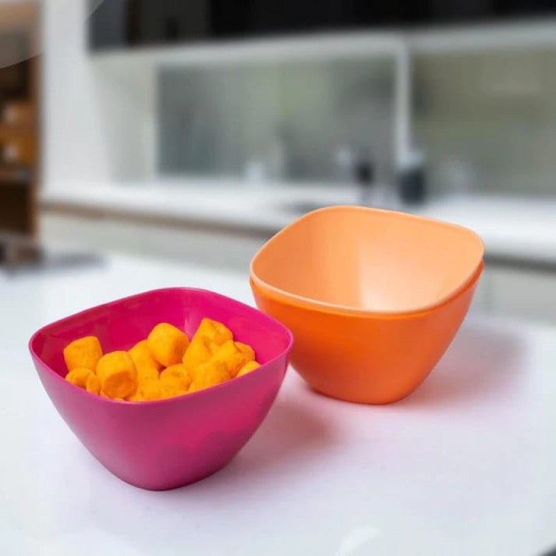 Ruby Plastic Bowl Set (Pack of 3) – BPA Free Microwave & Dishwasher Safe Serving Bowls