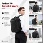 Black Anti-Theft Laptop Backpack with USB Charging Port – Travel & Office Bag