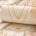 Gold Plated Magnetic Heart Necklace – Elegant Heart Shaped Love Pendant for Girls