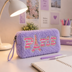 Paris Fluffy Makeup Pouch – Soft Plush Cosmetic & Travel Organizer