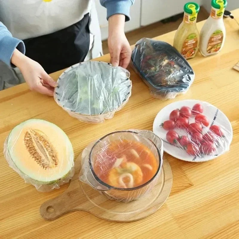 Elastic Food Covers (Disposable/Reusable) – Stretchable Bowl & Plate Covers | Kitchen Food Wrap Set