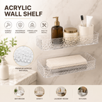 Transparent Acrylic Wall Shelf – Waterproof Bathroom & Kitchen Storage Organizer Rack