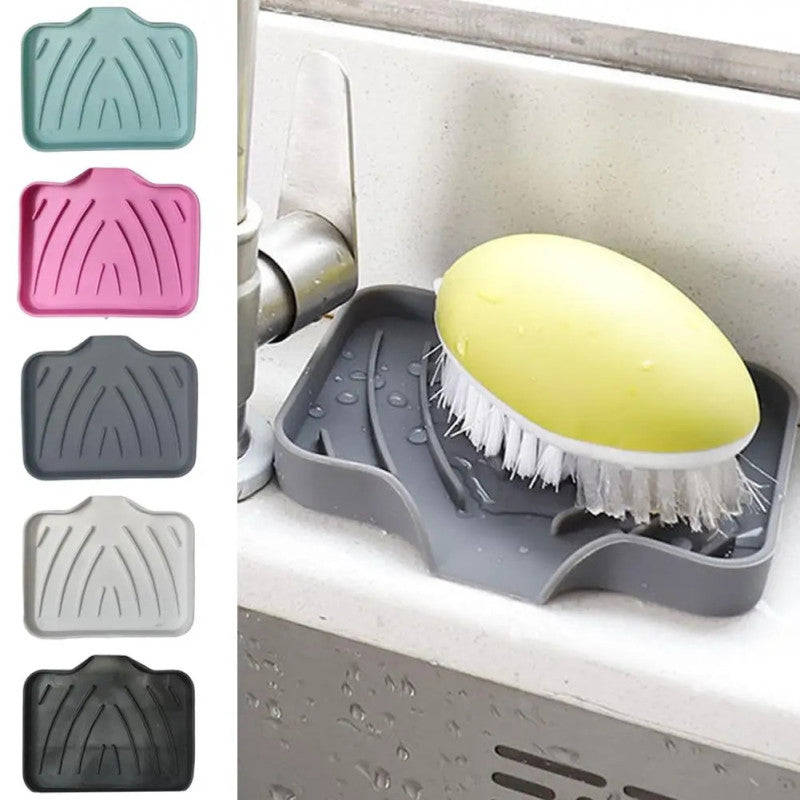 Silicone Soap Dish with Drain – Self Draining Soap Holder for Bathroom & Kitchen