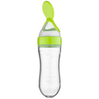 Baby Spoon Feeder - Silicone Baby Feeding Bottle With Spoon
