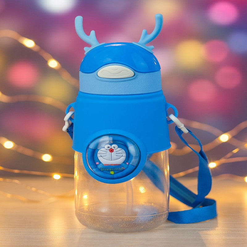 Fancy Style Mighty 3D Cartoon School Bottle – Kids Straw Water Bottle (Leakproof)