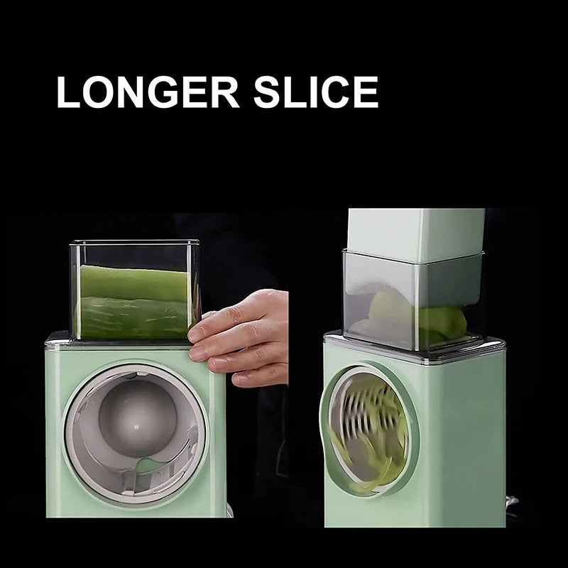 Manual Rotary Vegetable Cutter – Multi Blade Kitchen Slicer & Grater | Camera Style Vegetable Chopper